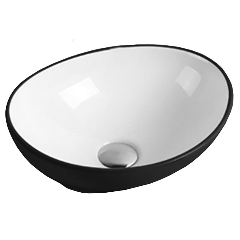 Mexen Elza umywalka nablatowa 40 x 33 cm, biała/czarna - 21014075