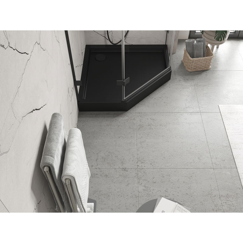 Mexen Flow+ brodzik pięciokątny 90 x 90 cm, czarny mat - 46P709090H