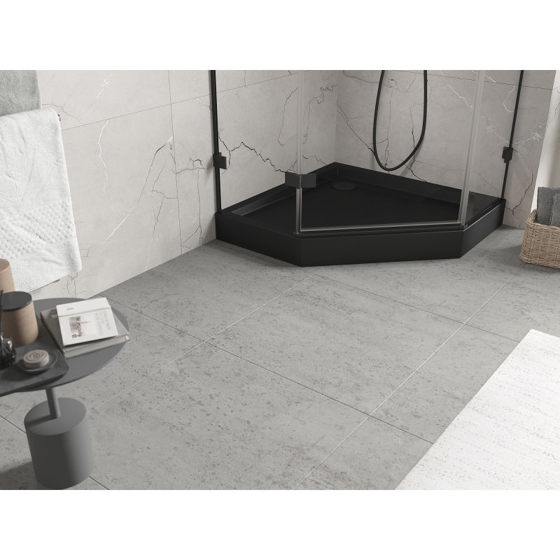 Mexen Flow+ brodzik pięciokątny 90 x 90 cm, czarny mat - 46P709090H