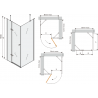 Mexen Roma kabina prysznicowa uchylna 80 x 80 cm, transparent, czarna + brodzik Flat, biały - 854-080-080-70-00-4010B