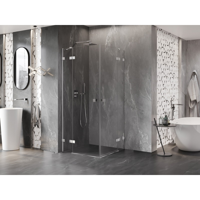 Mexen Lunar Duo kabina prysznicowa uchylna 105 x 105 cm, transparent, chrom - 834-105L-105P-01-00