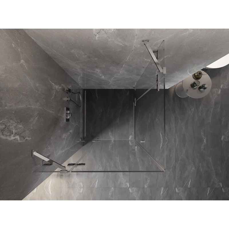 Mexen Lunar Duo kabina prysznicowa uchylna 105 x 105 cm, transparent, chrom - 834-105L-105P-01-00