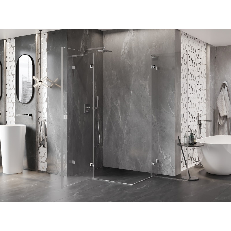 Mexen Lunar L Duo kabina prysznicowa uchylna lewa 90 x 85 cm, transparent, chrom - 834L-090L-085P-01-00