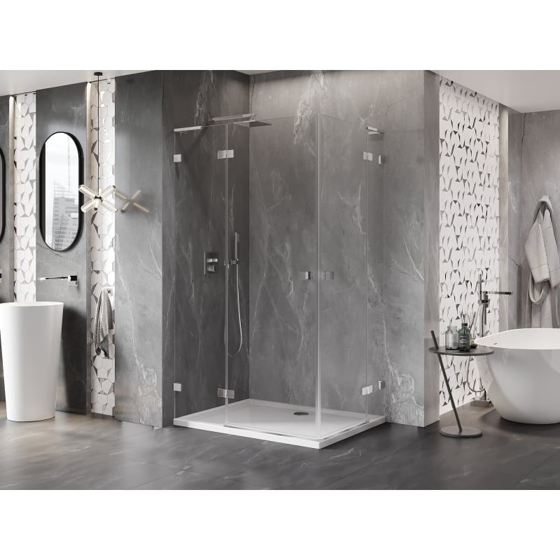 Mexen Lunar L Duo kabina prysznicowa uchylna lewa 95 x 75 cm, transparent, chrom - 834L-095L-075P-01-00