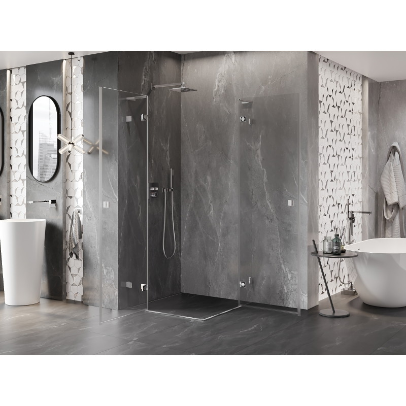 Mexen Lunar L Duo kabina prysznicowa uchylna 95 x 95 cm, transparent, chrom - 834L-095L-095P-01-00