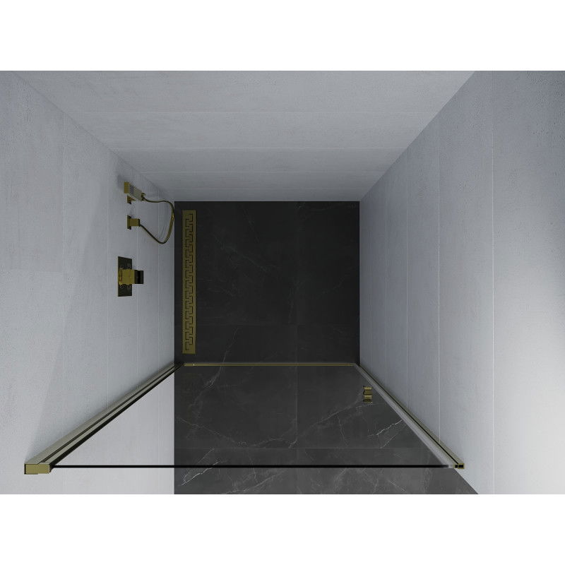 Mexen Pretoria drzwi prysznicowe uchylne 90 cm, transparent, złote - 852-090-000-50-00