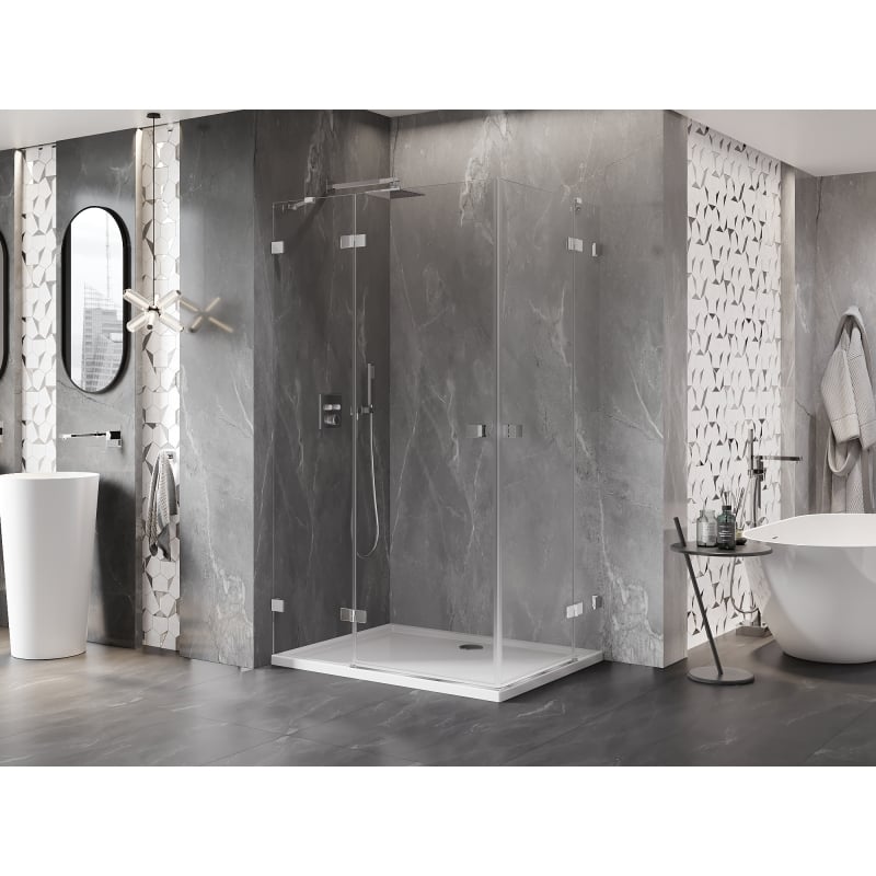 Mexen Lunar Duo kabina prysznicowa uchylna lewa 120 x 80 cm, transparent, chrom - 834-120L-080P-01-00