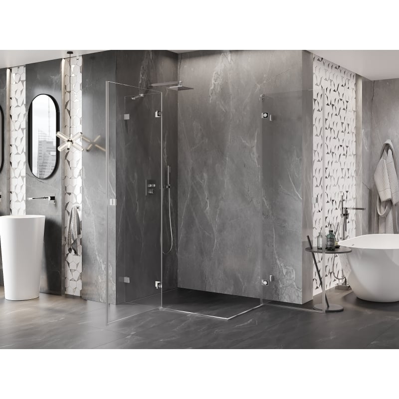 Mexen Lunar Duo kabina prysznicowa uchylna lewa 120 x 100 cm, transparent, chrom - 834-120L-100P-01-00
