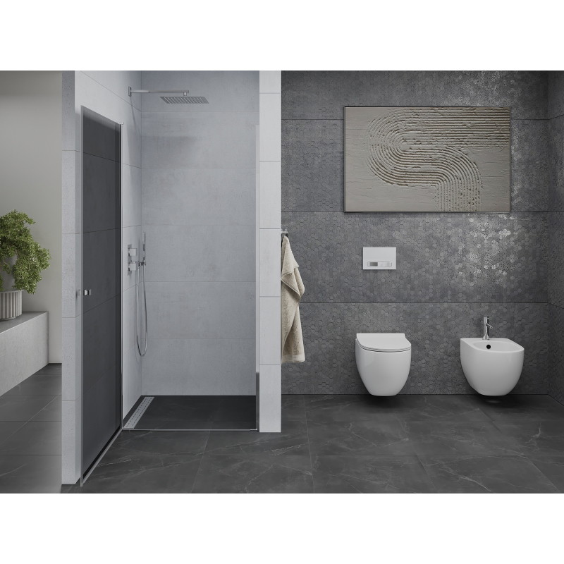 Mexen Pretoria drzwi prysznicowe uchylne 70 cm, grafit, chrom - 852-070-000-01-40
