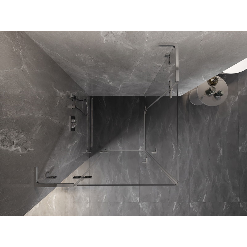 Mexen Lunar L Duo kabina prysznicowa uchylna 105 x 105 cm, transparent, chrom - 834L-105L-105P-01-00