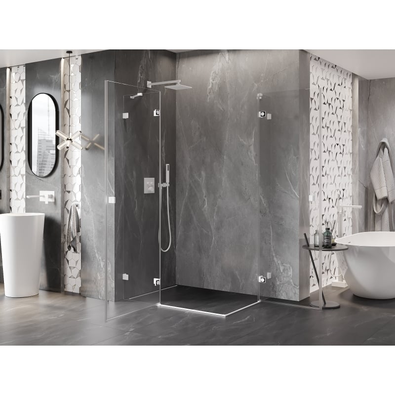 Mexen Lunar Duo kabina prysznicowa uchylna lewa 100 x 90 cm, transparent, biała - 834-100L-090P-20-00