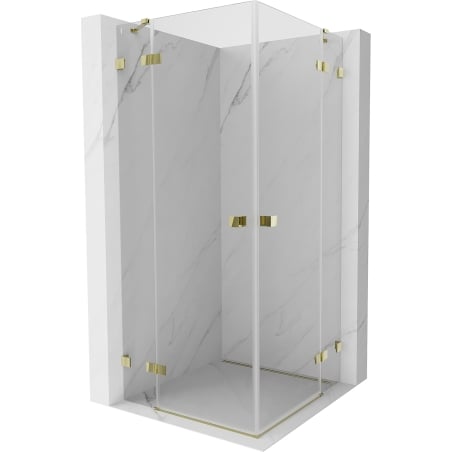 Mexen Lunar Duo kabina prysznicowa uchylna 85 x 85 cm, transparent, złota - 834-085L-085P-50-00