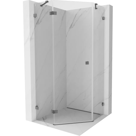 Mexen Lunar kabina prysznicowa pięciokątna uchylna lewa 90 x 90 cm, transparent, gun metal - 831-090L-090P-95-00-L