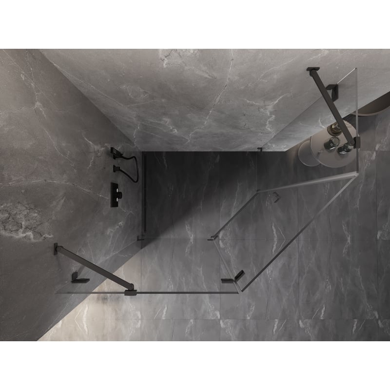 Mexen Lunar kabina prysznicowa pięciokątna uchylna lewa 100 x 80 cm, transparent, gun metal - 831-100L-080P-95-00-L