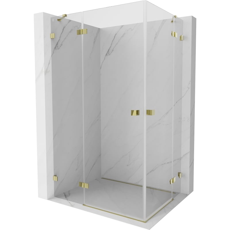 Mexen Lunar Duo kabina prysznicowa uchylna lewa 100 x 95 cm, transparent, złota - 834-100L-095P-50-00