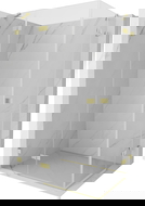 Mexen Lunar Duo kabina prysznicowa uchylna lewa 100 x 70 cm, transparent, złota szczotkowana - 834-100L-070P-55-00