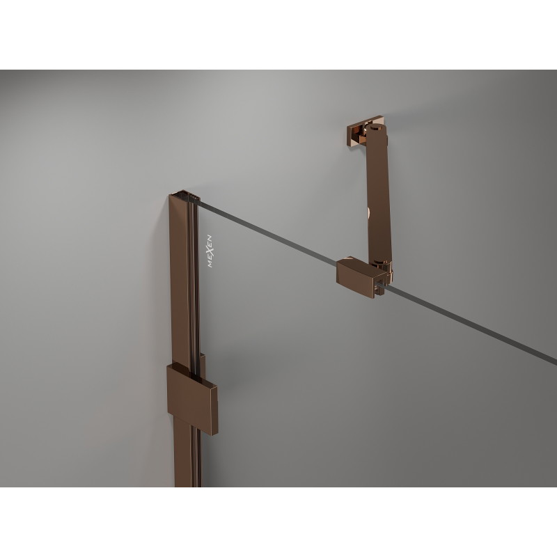 Mexen Lunar Duo kabina prysznicowa uchylna 85 x 85 cm, transparent, różowe złoto - 834-085L-085P-60-00