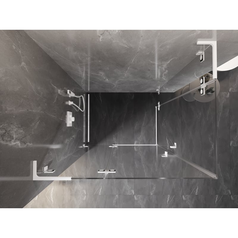 Mexen Lunar L Duo kabina prysznicowa uchylna lewa 85 x 75 cm, transparent, biała - 834L-085L-075P-20-00