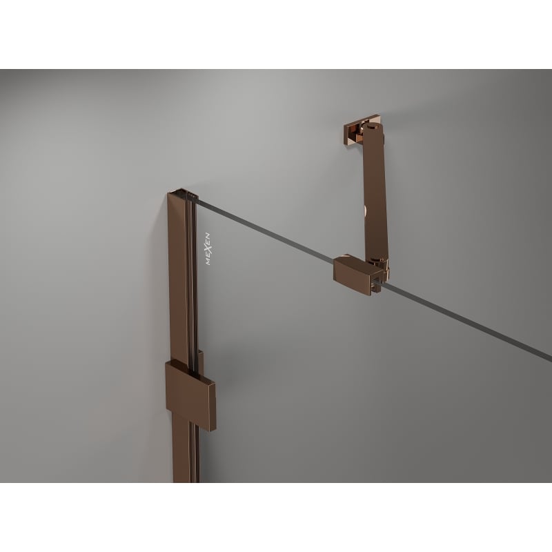 Mexen Lunar Duo kabina prysznicowa uchylna lewa 100 x 70 cm, transparent, różowe złoto - 834-100L-070P-60-00