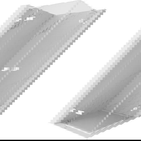 Mexen Lunar L Duo kabina prysznicowa uchylna 95 x 95 cm, transparent, biała - 834L-095L-095P-20-00