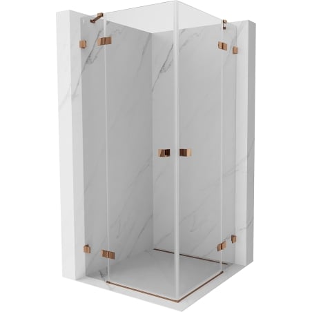 Mexen Lunar Duo kabina prysznicowa uchylna 105 x 105 cm, transparent, różowe złoto - 834-105L-105P-60-00