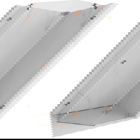 Mexen Lunar kabina prysznicowa pięciokątna uchylna prawa 100 x 90 cm, transparent, różowe złoto - 831-100P-090L-60-00-P