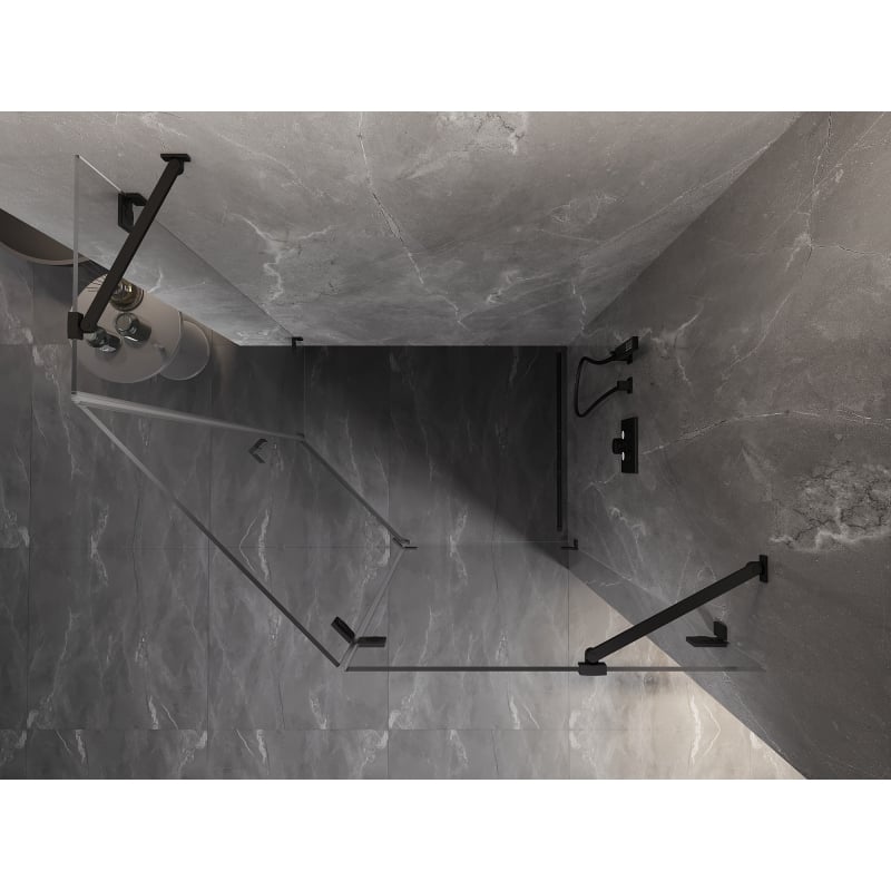 Mexen Lunar kabina prysznicowa pięciokątna uchylna prawa 100 x 90 cm, transparent, czarna - 831-100P-090L-70-00-P