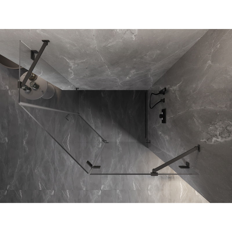 Mexen Lunar kabina prysznicowa pięciokątna uchylna prawa 100 x 80 cm, transparent, gun metal - 831-100P-080L-95-00-P