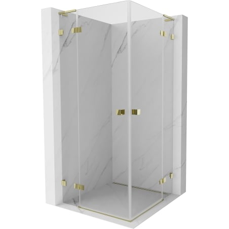 Mexen Lunar L Duo kabina prysznicowa uchylna 90 x 90 cm, transparent, złota - 834L-090L-090P-50-00