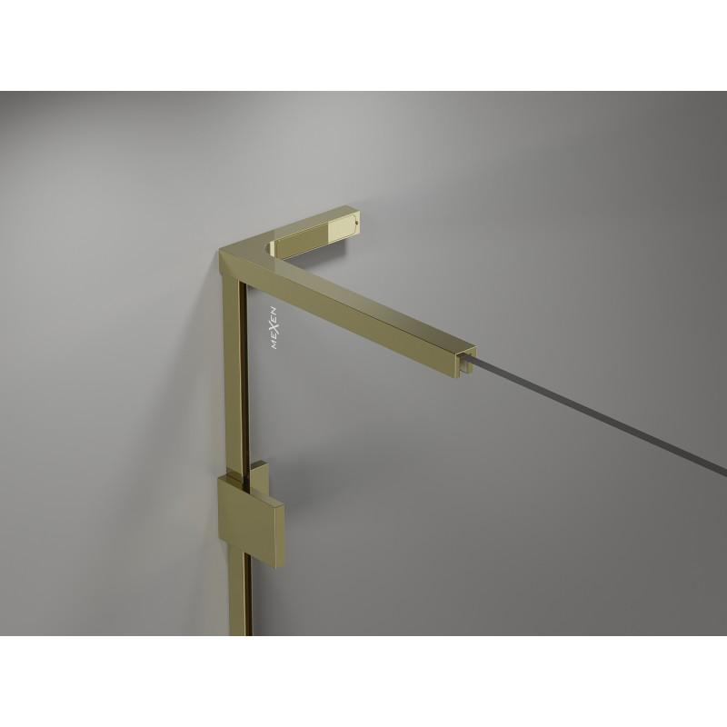 Mexen Lunar L Duo kabina prysznicowa uchylna lewa 100 x 80 cm, transparent, złota - 834L-100L-080P-50-00
