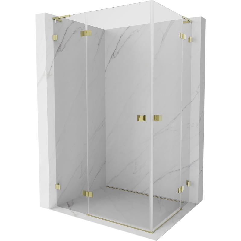 Mexen Lunar L Duo kabina prysznicowa uchylna lewa 105 x 75 cm, transparent, złota - 834L-105L-075P-50-00