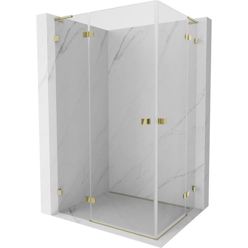 Mexen Lunar L Duo kabina prysznicowa uchylna lewa 105 x 90 cm, transparent, złota - 834L-105L-090P-50-00