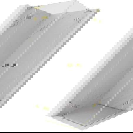 Mexen Lunar L Duo kabina prysznicowa uchylna 105 x 105 cm, transparent, złota - 834L-105L-105P-50-00