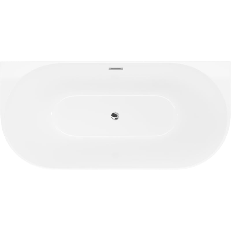 Mexen Oval Slim wanna wolnostojąca przyścienna 170 x 80 cm, biała, przelew chrom - 52661708000-01