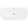 Mexen Oval Slim wanna wolnostojąca przyścienna 170 x 80 cm, biała, przelew złoty - 52661708000-50