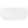 Mexen Oval Slim wanna wolnostojąca przyścienna 170 x 80 cm, biała, przelew złoty szczotkowany - 52661708000-55