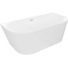 Mexen Oval Slim wanna wolnostojąca przyścienna 170 x 80 cm, biała, przelew złoty szczotkowany - 52661708000-55