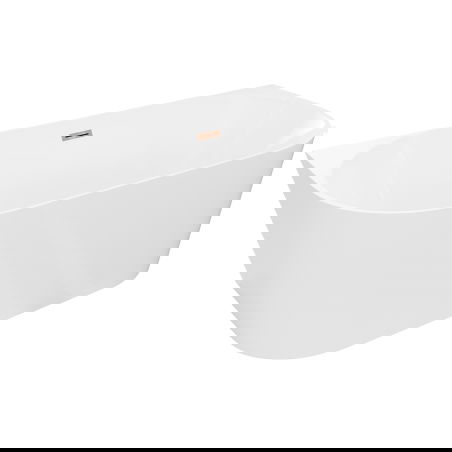 Mexen Oval Slim wanna wolnostojąca przyścienna 170 x 80 cm, biała, przelew różowe złoto - 52661708000-60