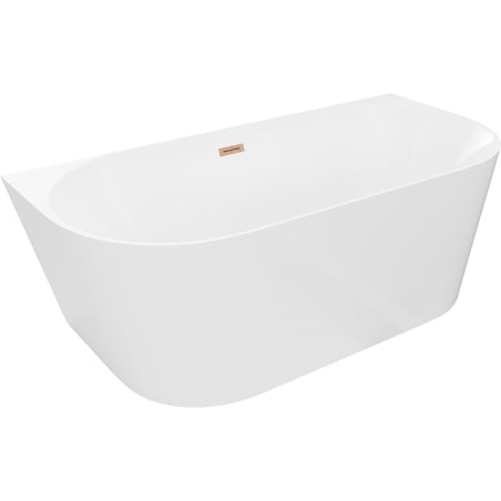 Mexen Oval Slim wanna wolnostojąca przyścienna 170 x 80 cm, biała, przelew miedź szczotkowana - 52661708000-65