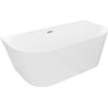 Mexen Oval Slim wanna wolnostojąca przyścienna 170 x 80 cm, biała, przelew miedź szczotkowana - 52661708000-65