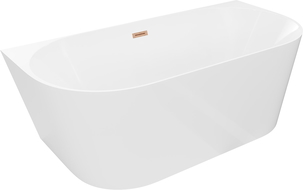 Mexen Oval Slim wanna wolnostojąca przyścienna 170 x 80 cm, biała, przelew miedź szczotkowana - 52661708000-65
