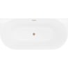 Mexen Oval Slim wanna wolnostojąca przyścienna 170 x 80 cm, biała, przelew miedź szczotkowana - 52661708000-65