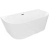 Mexen Oval Slim wanna wolnostojąca przyścienna 170 x 80 cm, biała, przelew gun gray szczotkowany - 52661708000-66