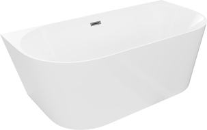 Mexen Oval Slim wanna wolnostojąca przyścienna 170 x 80 cm, biała, przelew gun gray szczotkowany - 52661708000-66