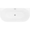 Mexen Oval Slim wanna wolnostojąca przyścienna 170 x 80 cm, biała, przelew gun gray szczotkowany - 52661708000-66