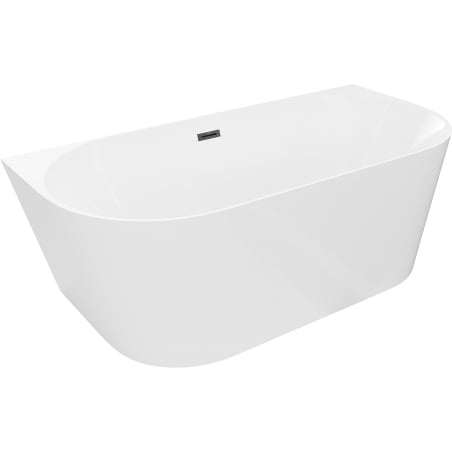Mexen Oval Slim wanna wolnostojąca przyścienna 170 x 80 cm, biała, przelew czarny - 52661708000-70