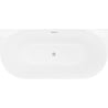 Mexen Oval Slim wanna wolnostojąca przyścienna 170 x 80 cm, biała, przelew nikiel szczotkowany - 52661708000-97