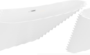 Mexen Dora wanna wolnostojąca 150 x 75 cm, biała, przelew nikiel szczotkowany - 52071507500-97