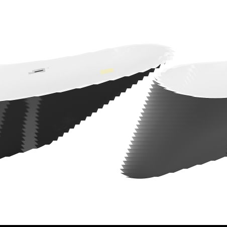 Mexen Dora wanna wolnostojąca 150 x 75 cm, biała/czarna, przelew złoty szczotkowany- 52071507575-55