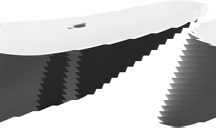 Mexen Dora wanna wolnostojąca 150 x 75 cm, biała/czarna, przelew gun metal - 52071507575-95